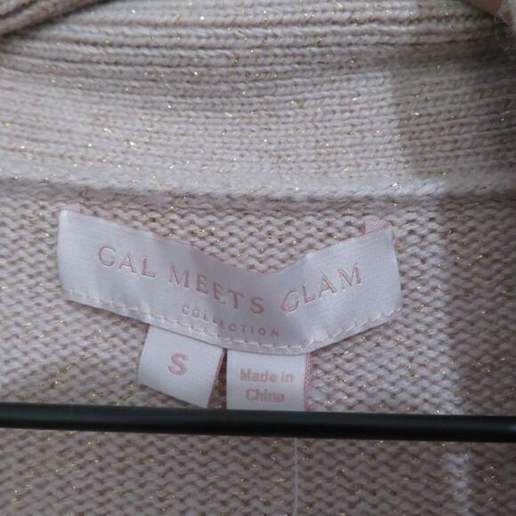 Gal Meets Glam Womens Sz S Blush Spar Taupe Open Front Cardigan Soft Knit Cozy - Picture 5 of 7